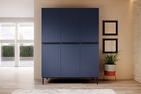 Dulap Nicole 150 cm - MDF albastru marin / picioare negre