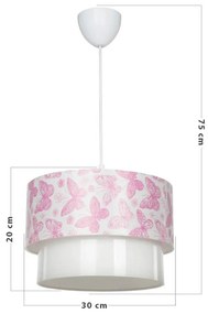 Lustră pentru copii albă/roz ø 30 cm – Squid Lighting