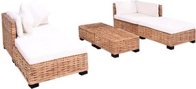 vidaXL Set canapea, 16 piese, ratan natural