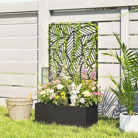 Outsunny Pat înălțat din metal cu spalier pentru plante cățărătoare, independent sau pentru montare pe perete | Aosom Romania