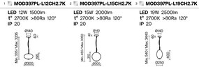 Pendul LED design modern Bruma