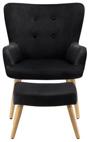 Fotoliu negru cu tapițerie din catifea Coco - Støraa