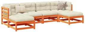 vidaXL Set mobilier de grădină cu perne, 6 piese, lemn masiv de pin