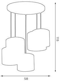 Lustră pe cablu ARDEN 5xE27/60W/230V mov/aurie