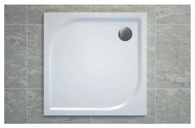 Cadita de dus SanSwiss Tracy WAQ 90x90 cm slim compozit alb