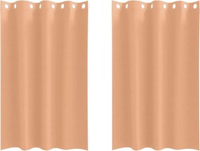 vidaXL Perdele Opaque cu Inel 2 pcs Maro deschis 175 x 140 cm