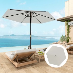 Outsunny Înveliș de Schimb pentru Umbrelă cu Orificii de Aerisire, Ø300 cm, Alb Crem | Aosom Romania