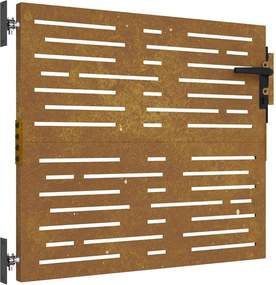 vidaXL Poartă de grădină 85x75 cm, oțel corten, design pătrat