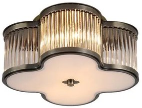 Plafoniera metal alama antique, sticla Lotus 2L