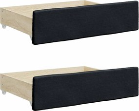 vidaXL Sertare de pat 2 buc, negru, lemn prelucrat și piele ecologică