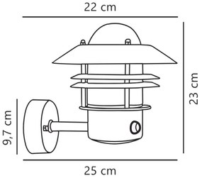 Aplică de exterior cu senzor Nordlux BLOKHUS 1xE27/60W/230V IP54