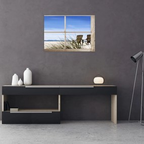 Tablou - Priveliște pe geam (70x50 cm)