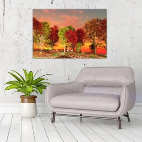 Tablou - Copaci colorate (90x60 cm)