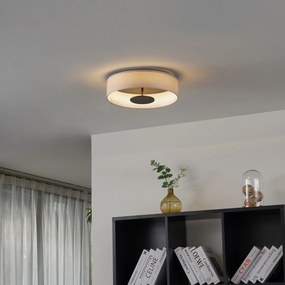 Plafonieră modernă bej din material textil, cu LED, cu dimmer în 3 trepte - Bredow