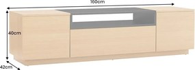 Comoda TV LOFT 160cm natur/ negru