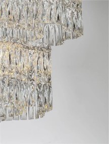 Lustra suspendata LED crom, cristale sticla NUVIA 60cm