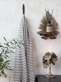 Cuier negru, din metal, cu agatatoare, model frunza, Ria