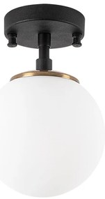 Plafonieră neagră-albă cu abajur din sticlă ø 15 cm Atmaca – Opviq lights