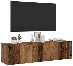 vidaXL Dulap TV de perete, lemn vechi, 120x30x30 cm, lemn prelucrat
