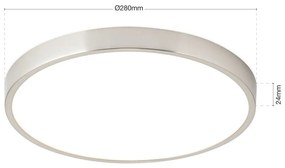 Plafoniera LED design slim BULLY D-28cm crom satin