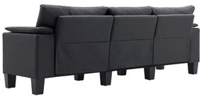 Canapea cu 3 locuri, gri inchis, material textil Gri, Canapea cu 3 locuri