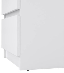 Noptieră Simplicity III, alb lucios