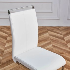 Set de 4 scaune de sufragerie cantilever, Alb | Aosom Romania