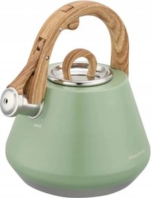 Ceainic cu fluier Klausberg KB 9062, 2,5 l, Otel inoxidabil, Maner care nu se incalzeste, Toate plitele inclusiv inductie, Verde