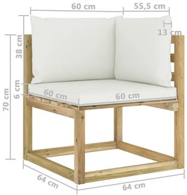 Canapea de gradina crem, MAJKEN