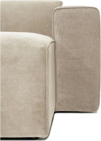 Modul pentru canapea bej din catifea reiată (partea dreaptă) Sting - Scandic