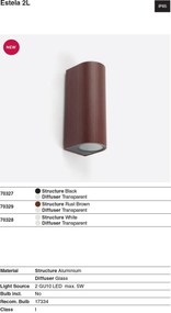Aplica perete exterior IP65, 2xGU10 ESTELA negru