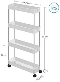 Raft multifunctional pe roti alb BALDA