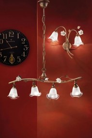 Lustra clasica cu flori din ceramica realizate manual SIENAL 4L