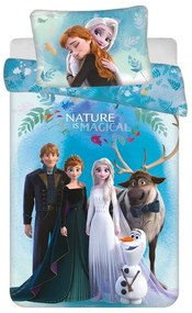 Lenjerie de pat pentru copii albastră din bumbac pentru pătuț 100x135 cm Frozen "Blue" – Jerry Fabrics