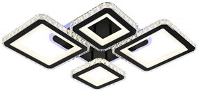 Lustra LED Cu Telecomanda, Elit's Cristal, 2-2Patrate, Negru, 168W, RGB