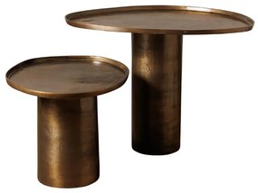 Set 2 masute de cafea, rotunde, din aluminiu, Organic