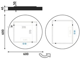Oglindă LED retroiluminată pentru baie NIMCO ZPC 31000RVX-90 3000-6500K 60 cm IP44