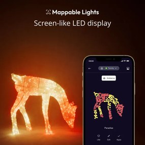 Ren LED RGBW dimabil de exterior Twinkly TW3RD140SPP-TEU 160xLED IP44 Wi-Fi