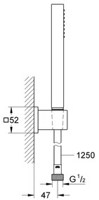 GROHE 27703000 - Set de duș VITALIO START 100, cu un jet, 1250 mm, crom lucios