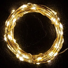 Set de 2 bucăți fire luminoase, 50 LED, alb cald