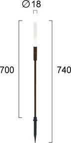 Corp de iluminat LED pentru exterior STICK LED/1,5W/24V IP65 maro