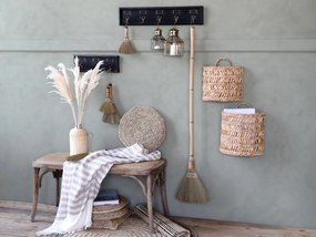 Bancheta din lemn de cauciuc, rattan si rachita , cu aspect vintage, Old French