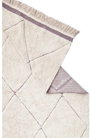 Covor crem lavabil/țesut manual din bumbac 140x200 cm Bereber – Lorena Canals