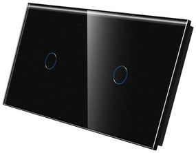 Panou Intrerupator Simplu + Simplu cu Touch Din Sticla LUXION
