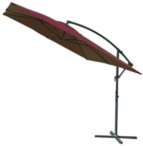 Umbrela pătrată din metal - visiniu 270 x 270 cm