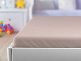 Cearsaf jersey pentru patut de copii roz deschis 70 x 140 cm