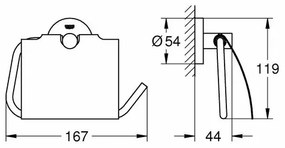 Suport hartie igienica cu aparatoare Grohe Essentials grafit