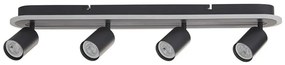 Plafoniera cu 4 spoturi metal negru San Diego