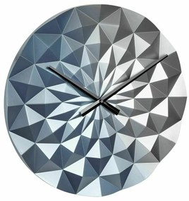 Ceas geometric de precizie, analog, de perete, creat de designer, model DIAMOND, albastru metalic, TFA 60.3063.06