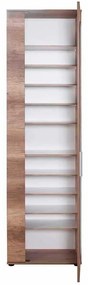 Pantofar Adore Porto XL, 2 usi reversibile cu oglinda, 11 rafturi, capacitate 30-34 perechi, Natur, 60 x 212 x 35 cm